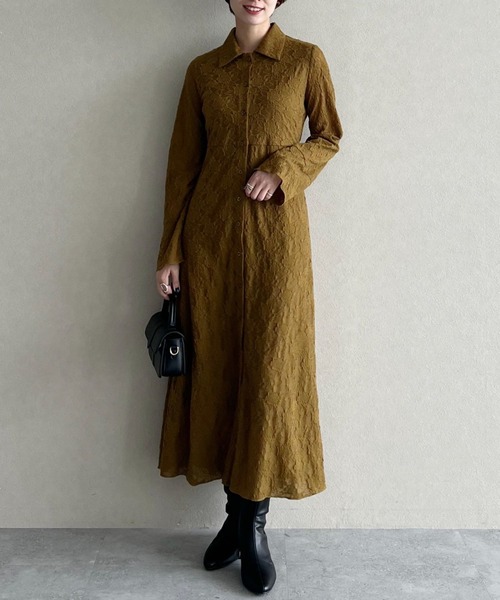 mysty woman（ミスティウーマン） ワンピース フラワージャガード