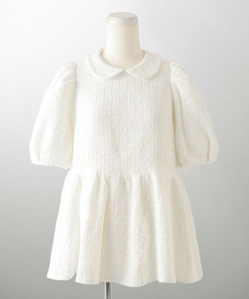 HUIT bouquet（ユイット ブーケ） ブラウス シャツ 襟付き ツイード