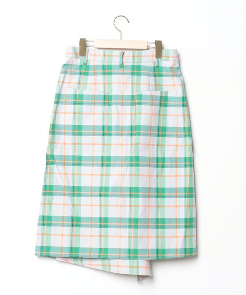 「tibi」 チェック柄スカート 2 グリーン レディース_画像2