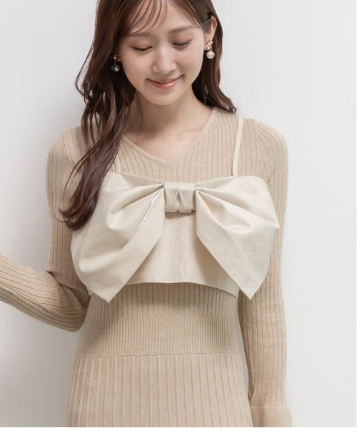 RANDA（ランダ） ワンピース マルチウェイリボンビスチェセットニット