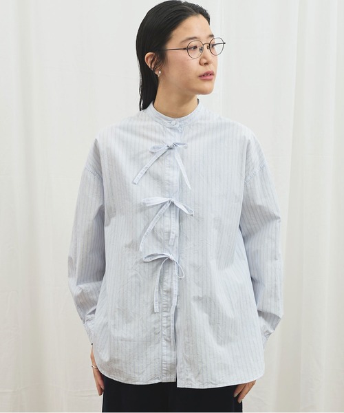 figlondon ブラウス fig London（フィグロンドン） ブラウス シャツ ribbon long shirt