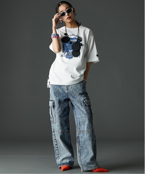 「GEVS.」 「SMILELAND」半袖Tシャツ M ブラック レディース_画像3