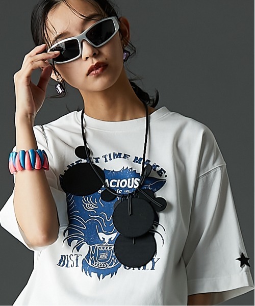 「GEVS.」 「SMILELAND」半袖Tシャツ M ブラック レディース_画像4