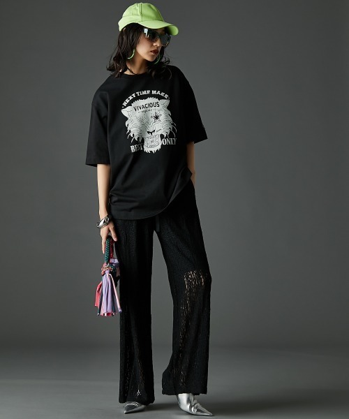 「GEVS.」 「SMILELAND」半袖Tシャツ M ブラック レディース_画像5