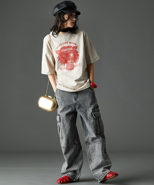 「GEVS.」 「SMILELAND」半袖Tシャツ M ブラック レディース_画像8