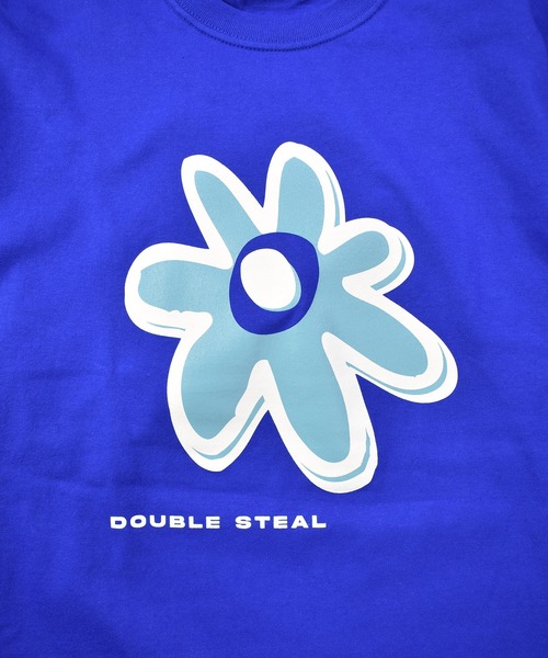 「DOUBLE STEAL」 半袖Tシャツ LARGE ブルー メンズ_画像4