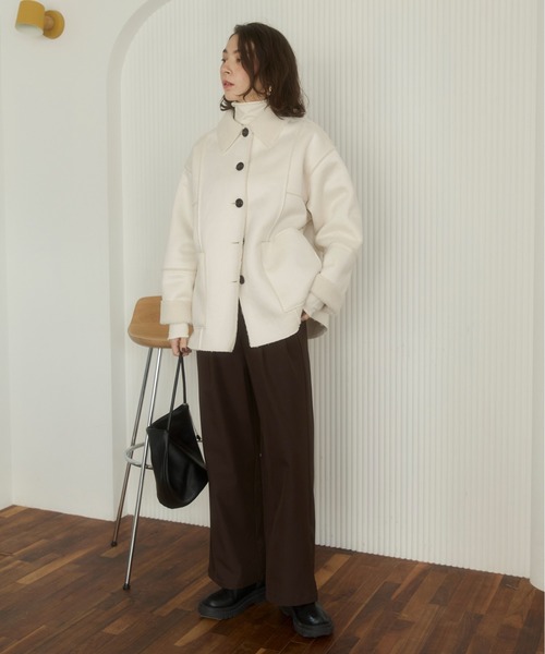 ムートンコート ボアコート フェイクムートンジャケット レディース | ANGIE | 04