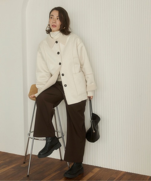 ムートンコート ボアコート フェイクムートンジャケット レディース | ANGIE | 18