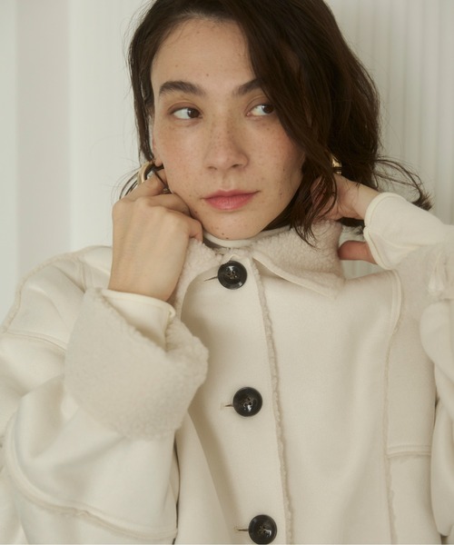 ANGIE ムートンコート ボアコート フェイクムートンジャケット