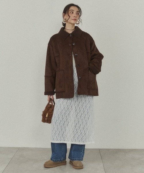 ムートンコート ボアコート フェイクムートンジャケット レディース | ANGIE | 07