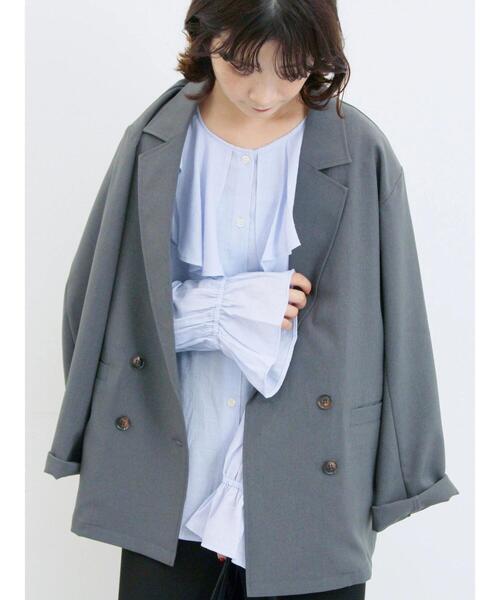 Samansa Mos2 blue（サマンサモスモスブルー） ジャケット ノーカラー