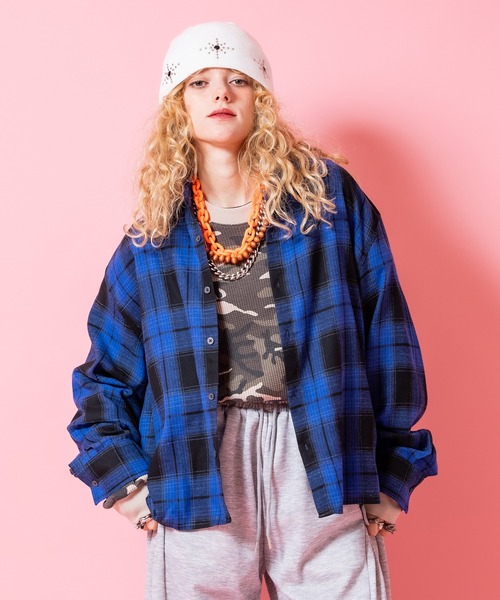シャツ a.p.o.v. クロップド丈チェックネルシャツ メンズ レディース