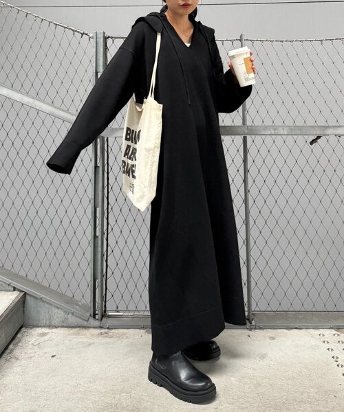 WILLOW ワンピース 「willow」ニットフーディースキッパーワンピース