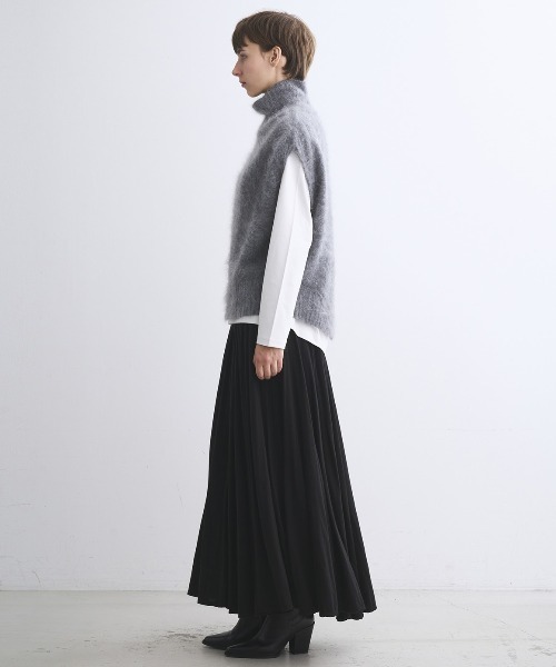 three dots（スリー ドッツ） ベスト ジレ ファーカシミヤ ベスト