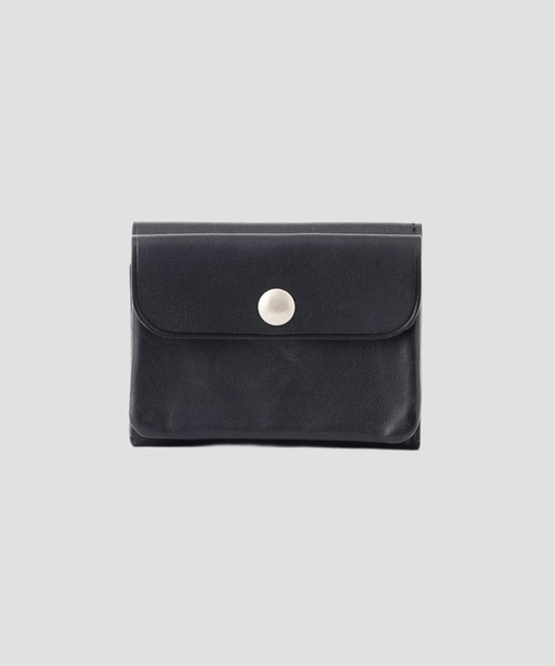 MHL. ブラックレザー 三つ折り財布 MHL.（エムエイチエル） 財布 TOUGH LEATHER レディース : ZOZOTOWN