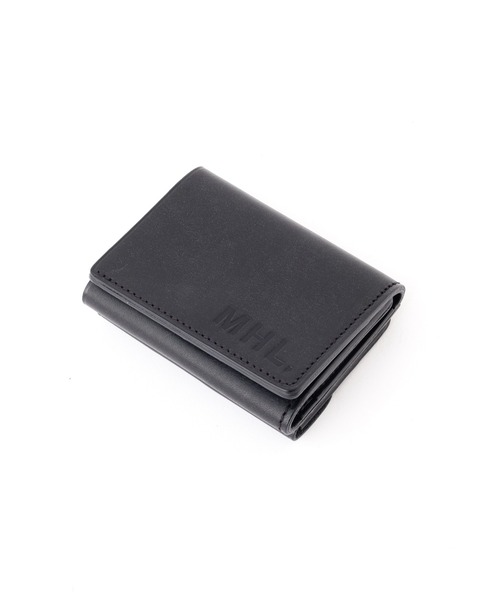 MHL. ブラックレザー 三つ折り財布 MHL.（エムエイチエル） 財布 TOUGH LEATHER レディース : ZOZOTOWN