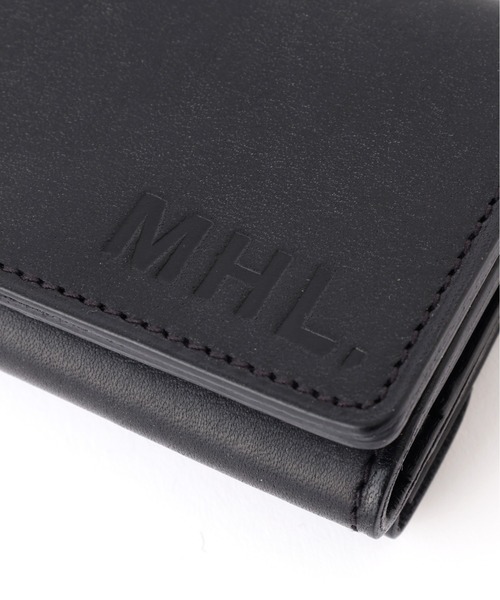 MHL. ブラックレザー 三つ折り財布 MHL.（エムエイチエル） 財布 TOUGH LEATHER レディース : ZOZOTOWN