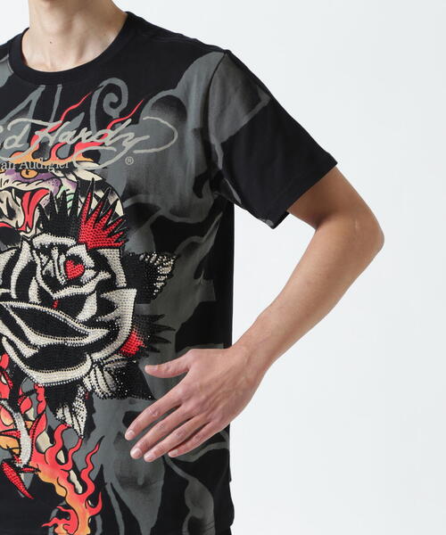Ed Hardy エドハーディー　リブ　タンクトップ　虎　薔薇　黒タンク　Y2K Ed Hardy エドハーディー タンクトップ y2k スカル 髑髏 L 黒 - メルカリ