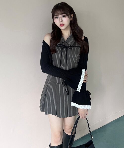 「OLIVE des OLIVE」 ノースリーブワンピース FREE チャコールグレー レディース_画像6