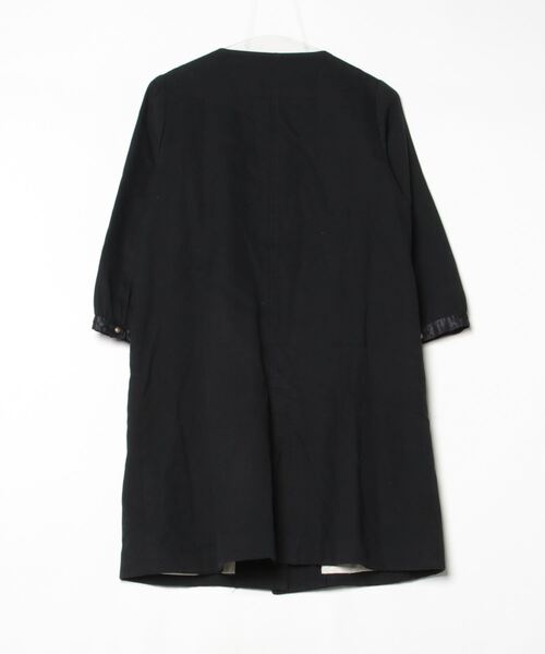 「Porter des boutons」 ノーカラーコート - ブラック レディース_画像2