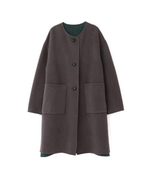 human woman（ヒューマンウーマン） ノーカラーコート SMALL ベージュ