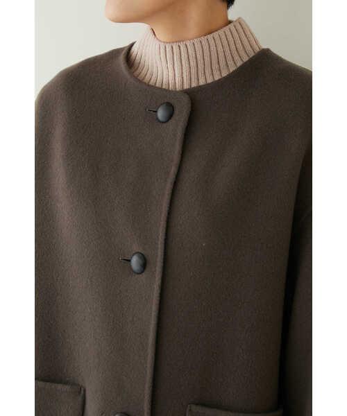 human woman（ヒューマンウーマン） ノーカラーコート SMALL ベージュ