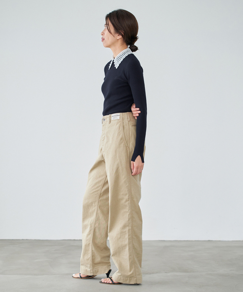 IENA（イエナ） ニット セーター 「追加」レース襟 RIBホール