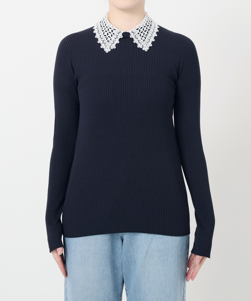 IENA（イエナ） ニット セーター 「追加」レース襟 RIBホール
