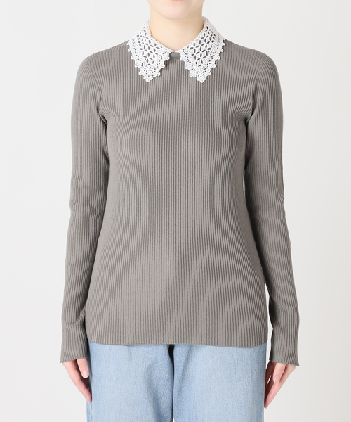 IENA（イエナ） ニット セーター 「追加」レース襟 RIBホール