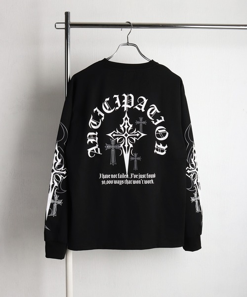 WESTSEA（ウエストシー） tシャツ クロスプリント ロングスリーブT