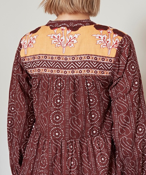 「チャイハネ」 「Amina」長袖ワンピース FREE ラベンダー レディース_画像7