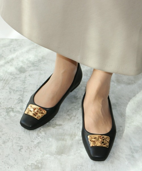 「Fin」 フラットパンプス 22.5cm グレー レディース_画像5