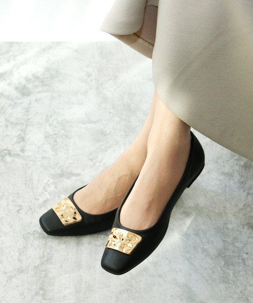 「Fin」 フラットパンプス 22.5cm グレー レディース_画像6