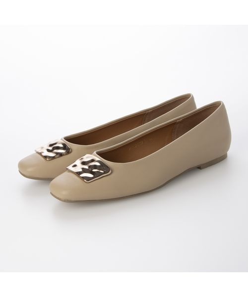 「Fin」 フラットパンプス 22.5cm グレー レディース_画像9