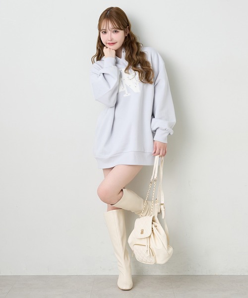 one after another NICE CLAUP パーカー キルティングロゴビッグ