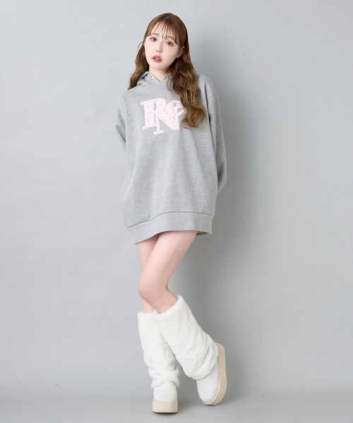 one after another NICE CLAUP パーカー キルティングロゴビッグ