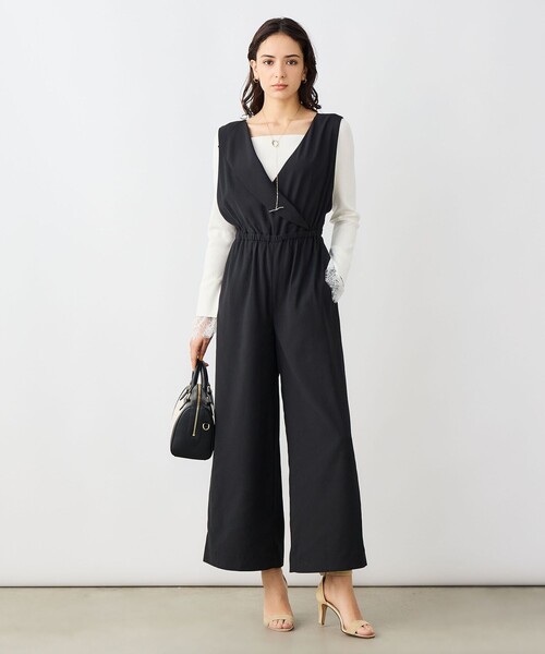 バックサテンサロペット NOLLEY'S Sophi（ノーリーズソフィー） オールインワン ウォッシャブル