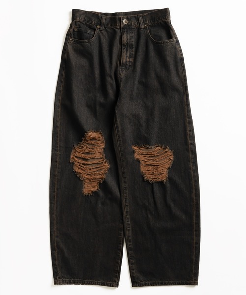 「MUHET」 デニムパンツ MEDIUM ブラウン メンズ_画像2