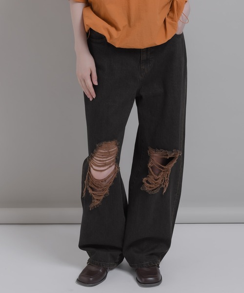 「MUHET」 デニムパンツ MEDIUM ブラウン メンズ_画像7