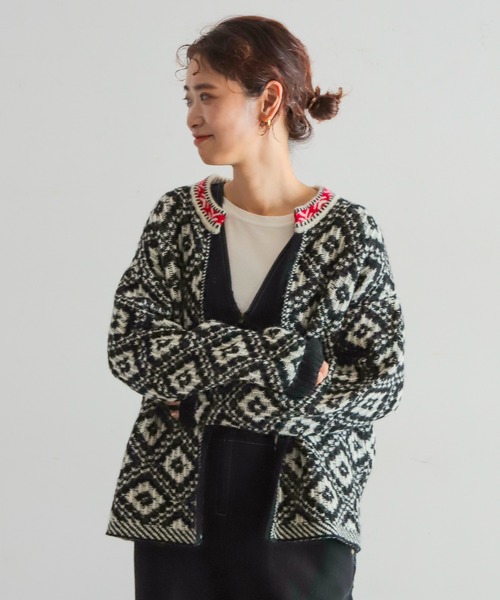 「NOMBRE IMPAIR」 ニットカーディガン FREE オレンジ レディース_画像2