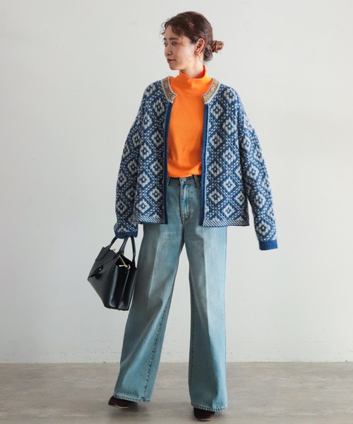 「NOMBRE IMPAIR」 ニットカーディガン FREE オレンジ レディース_画像3