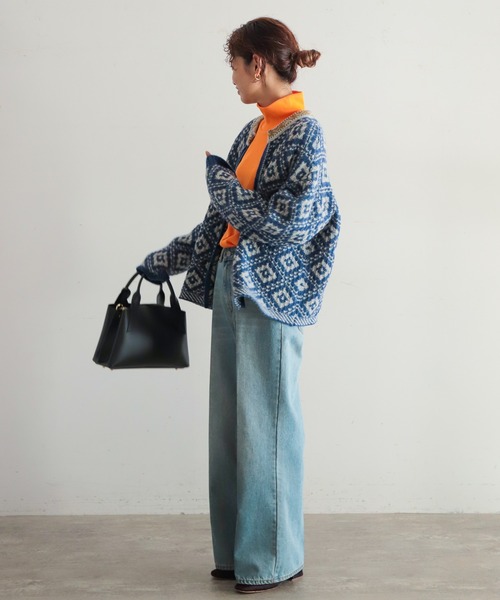 「NOMBRE IMPAIR」 ニットカーディガン FREE オレンジ レディース_画像4