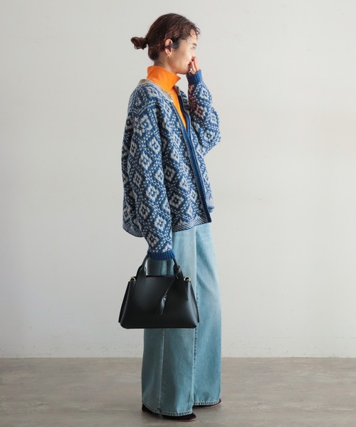 「NOMBRE IMPAIR」 ニットカーディガン FREE オレンジ レディース_画像5