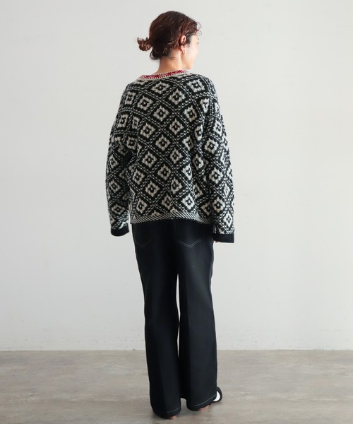 「NOMBRE IMPAIR」 ニットカーディガン FREE オレンジ レディース_画像9