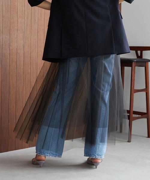 「VERMEIL par iena」 フレアスカート 36 ネイビー レディース_画像3