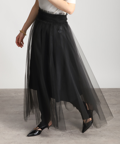 「VERMEIL par iena」 フレアスカート 36 ネイビー レディース_画像6