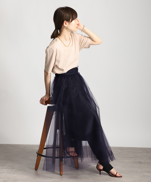 「VERMEIL par iena」 フレアスカート 36 ネイビー レディース_画像9