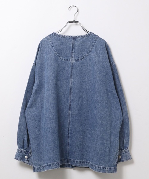 LEPSIM（レプシィム） ブラウス シャツ ノーカラーデニムシャツ 629900