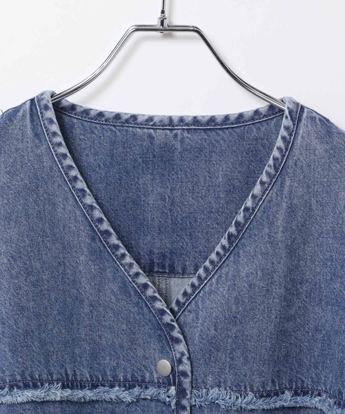 LEPSIM（レプシィム） ブラウス シャツ ノーカラーデニムシャツ 629900