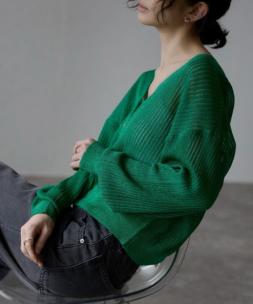 「each」 「ANDSEARCH」ニットカーディガン FREE ベージュ レディース_画像3